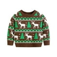thumbnail image 1 of Toddler Boy Girl Christmas Sweater Cotton Pullover Reindeer Snowman Sweatshirts Tops for 2-6 Years, 1 of 6