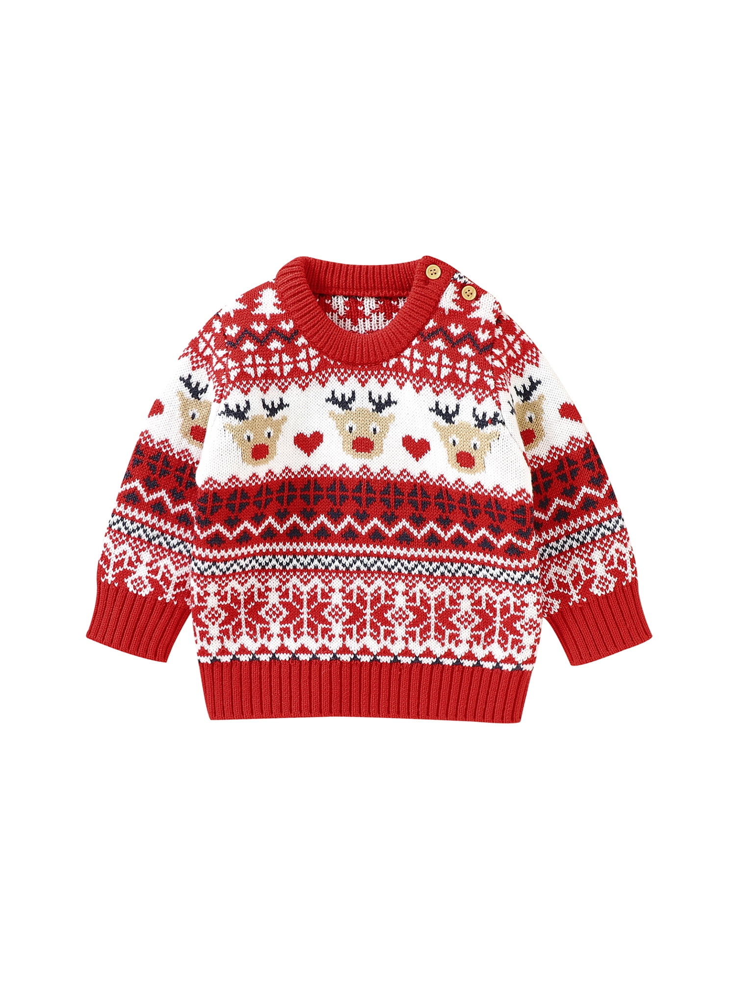 Toddler Boy Girl Christmas Sweater Knite Pullover Xmas Reindeer Elk