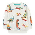 thumbnail image 1 of Toddler Boy Girl Long Sleeve Round Neck Pullover Hoodie Kid Fall Warm Sweater Cotton Cute Dinosaur Print Sportsshirt, 1 of 8