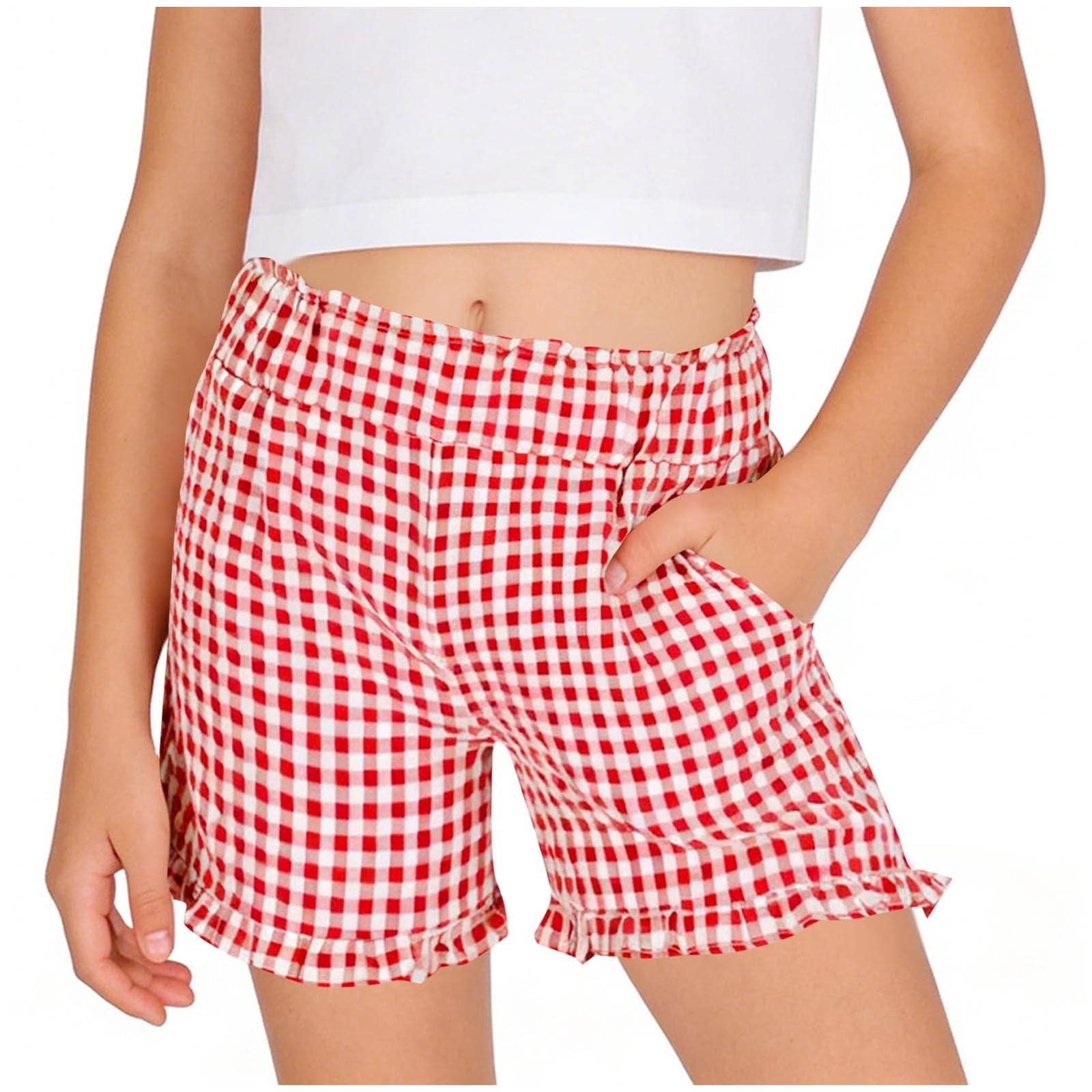 パンツ Gurank CHECKERED SHORTS Toddler Girl Pants Kids Toddler Boys Girls Gingham/Seersucker