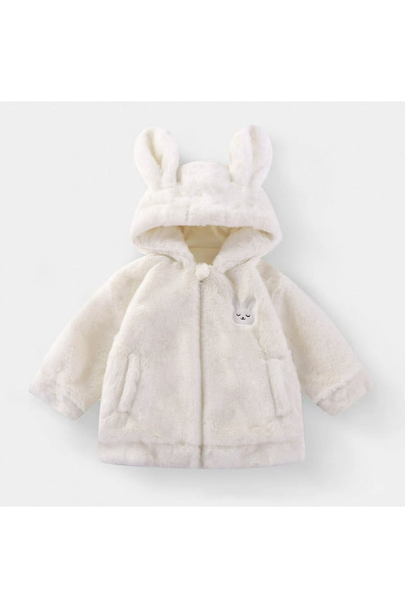 Toddler Boy Girl Sherpa Fleece Jacket Cute Bear Ears Hoodie Jacket Zip Up Thick Warm Cozy Outerwear with Pockets Fall Winter
