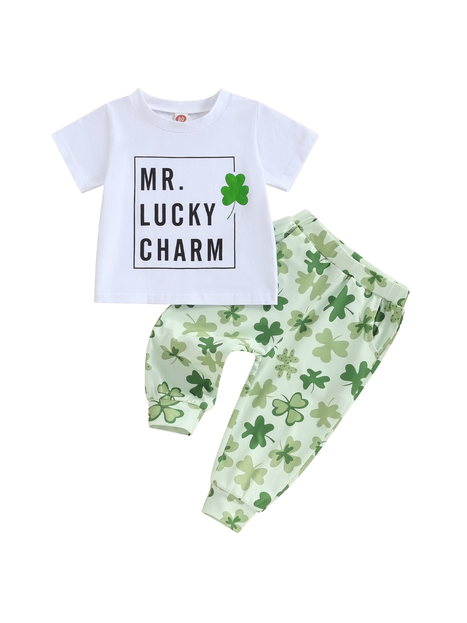 Baby St. Patrick's Day Outfit - Lucky Clover Embroidery Long Sleeve Romper