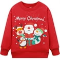 thumbnail image 1 of Toddler Boy Girl Sweatshirt Christmas Santa Cartoon Pullover Top Baby Long Sleeve Xmas Winter Sweater 8280-3T, 1 of 5