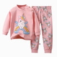 thumbnail image 1 of Toddler Boy Girl Unisex 2T 3T 4T 5T Home Bedtime Pajama Set Fall Winter Long Sleeve Print Top and Bottom, 1 of 4
