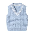 thumbnail image 1 of Toddler Boy Girl V-Neck Sweater Vest Infant Baby Simple Knit Waistcoat,6M-3T, 1 of 8
