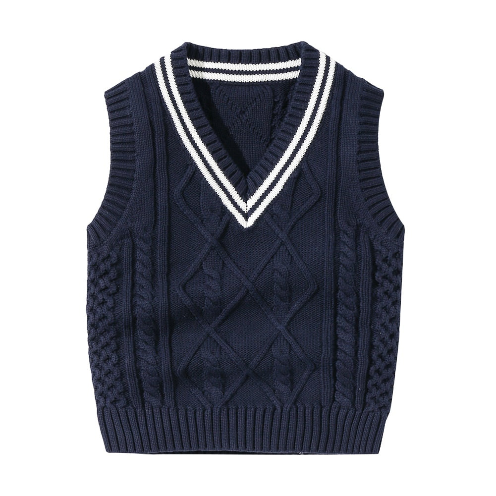 Toddler Boy Girl V-Neck Sweater Vest Infant Baby Simple Knit