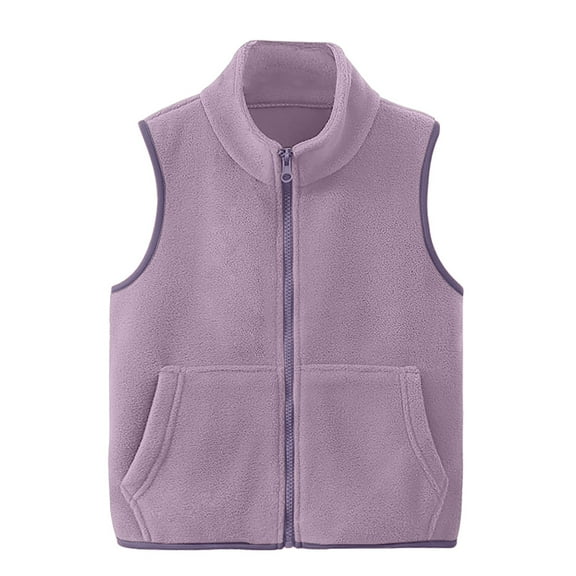 Toddler Boy Girl 𝐏olar Fleece Vest Full Zip Sleeveless Waistcaot Kids Fall Winter Warm Thick Windproof Outerwear Jacket Coat