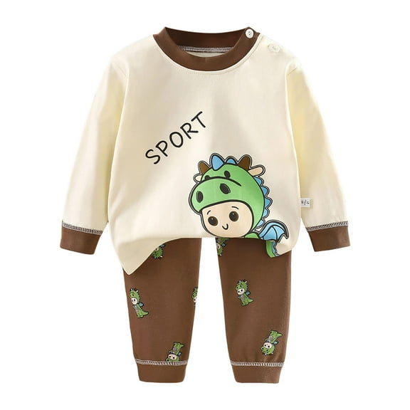 Toddler Boy Girls Clothes Kids Long SleeveT-Shirt and Elastic Prints Outfit 2 Piece Sweatsuit Set Cartoon Print 2PCS Set kids Winter Outfit 2PC Long Sleeve Pajamas Set 3 6 9 12 18 24 Months 2T 3T