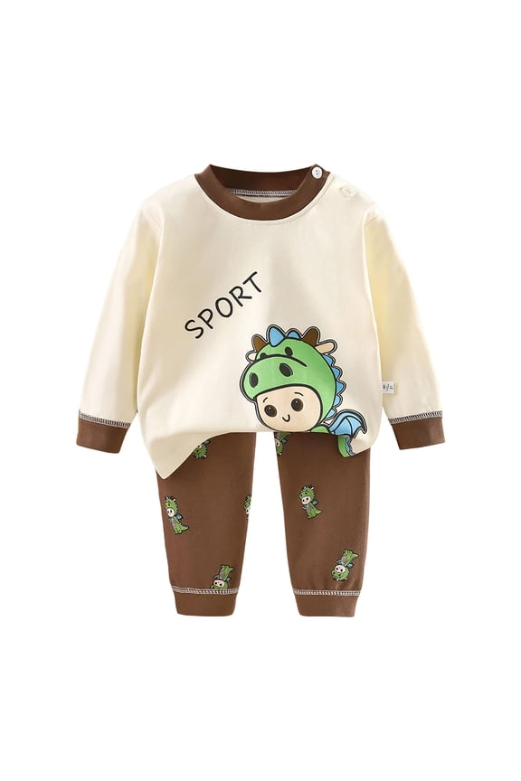 Toddler Boy Girls Clothes Kids Long SleeveT-Shirt and Elastic Prints Outfit 2 Piece Sweatsuit Set Cartoon Print 2PCS Set kids Winter Outfit 2PC Long Sleeve Pajamas Set 3 6 9 12 18 24 Months 2T 3T