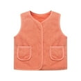 thumbnail image 1 of Toddler Boy Girls Fleece Vest Cute Soft Sherpa Sleeveless Jacket Kids Fall Winter Warm Waistcoat Outerwear with Pockets, 1 of 5