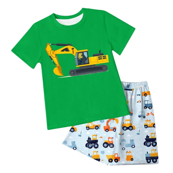Toddler Boy Girls Outfit Sleeveless Polo T Shirts Tank Top and Elastic Shorts Set 2Pcs e Summer Gift Dailywear Set (3-4 Years,Green) Boys Summer Top+Shorts Set