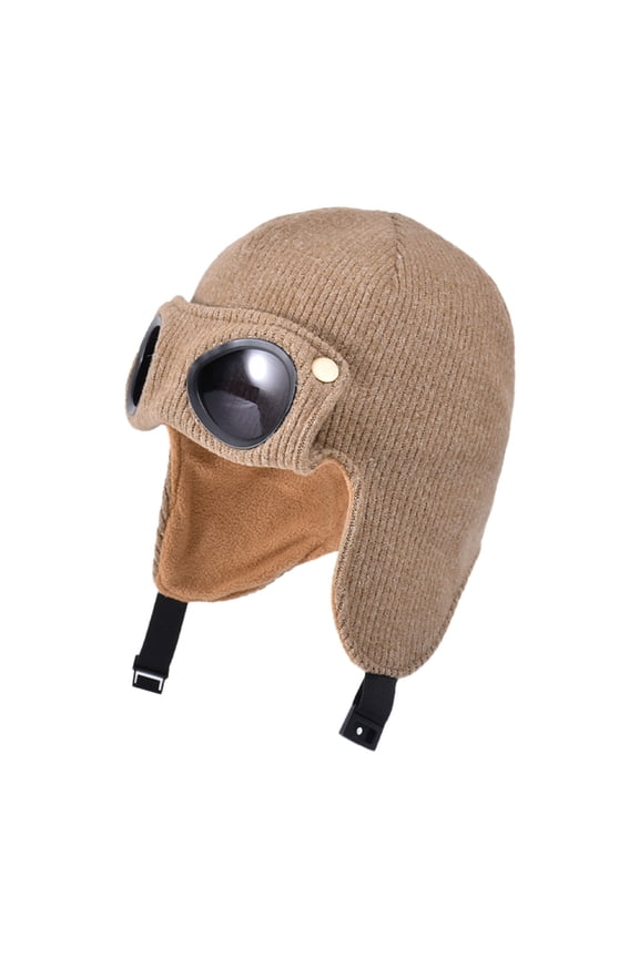 Toddler Boy Hat Girl Winter Trapper Hat with Goggles â Knit Earflap Beanie Lined Windproof Aviator Cap, Cool Fashion Accessories Outdoor Essentials for Snow Activities