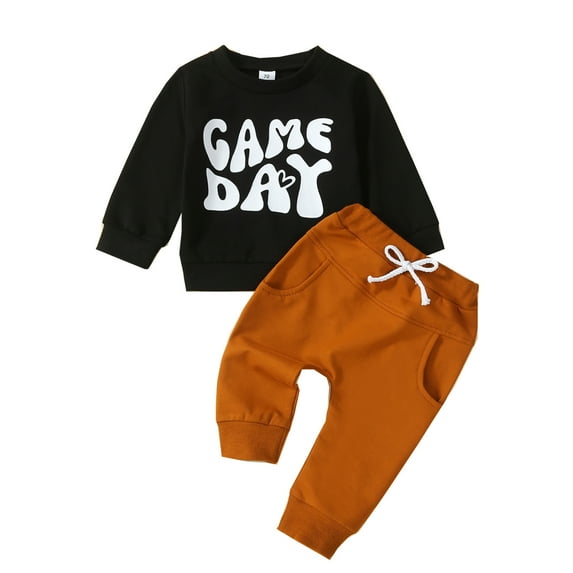 Toddler Boy Infant Girl Fall Winter Outfit 6M 12M 18M 24M 3Y Long Sleeve Sweatshirt Top Jogger Pants Cute Newborn 2Pc Set