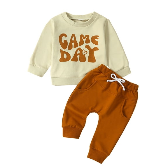 Toddler Boy Infant Girl Fall Winter Outfit 6M 12M 18M 24M 3Y Long Sleeve Sweatshirt Top Jogger Pants Cute Newborn 2Pc Set