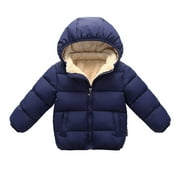 GYEXS Toddler Boy Jacket 120 4-5 Years Children Winter Boy Jacket Coat Hooded Coat Fashion Kids Warm Clothes Jacket Boys Coat&Jacket Z13-Navy