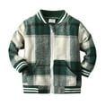 thumbnail image 1 of Toddler Boy Jacket with Hood Toddler Boys Long Sleeve Winter Warm Outwear Jacket Coat Plaid Green Oututwear for Babys Clothes Z0J-Green, 4-5 Years, 1 of 7