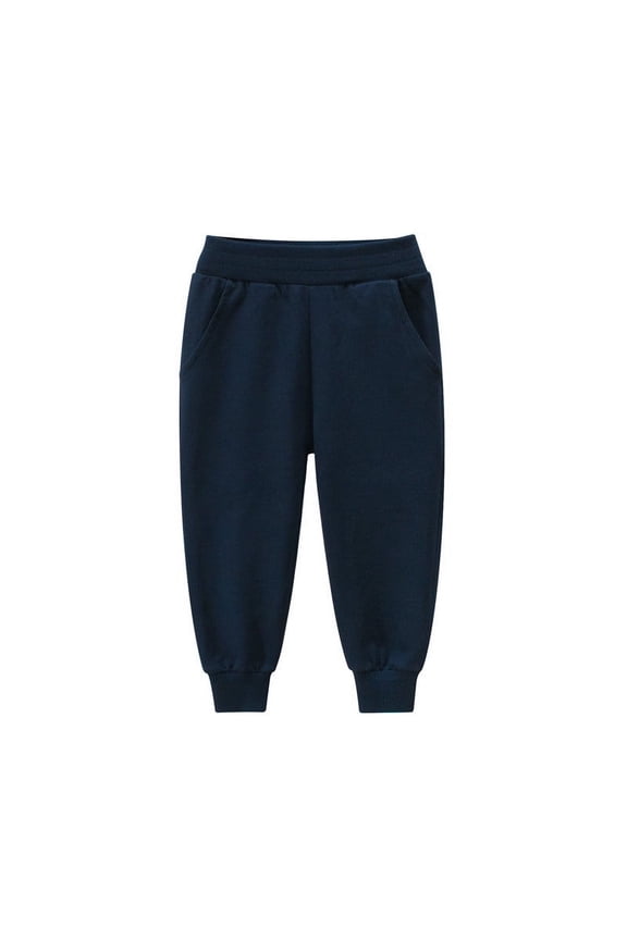 Toddler Boy Jeans Toddler Baby Boys Solid Color Trousers Sweatpants Casual Kids Sports Pants New Full Length Pants Navy 2-3T