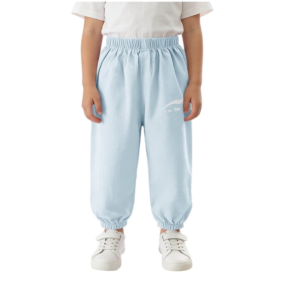 Toddler Boy Joggers Pull-On Adjustable Casual Relaxed Children's Jogger Active Athletic Preppy Outdoor Soft Teenage Trousers