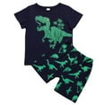thumbnail image 1 of Toddler Boy Kids Summer Short Sleeve Dinosaur T Shirts Tops Shorts Outfits Clothes Set 2 To 7 Years Clothing Sets,Size 7 Years, 1 of 4