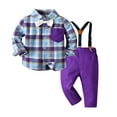 thumbnail image 1 of Toddler Boy Outfit Boy Suit Boy Dress Shirt with Bowtie/Suspender Pants Gentleman Wedding Outfits 6Months-6Years, 1 of 9