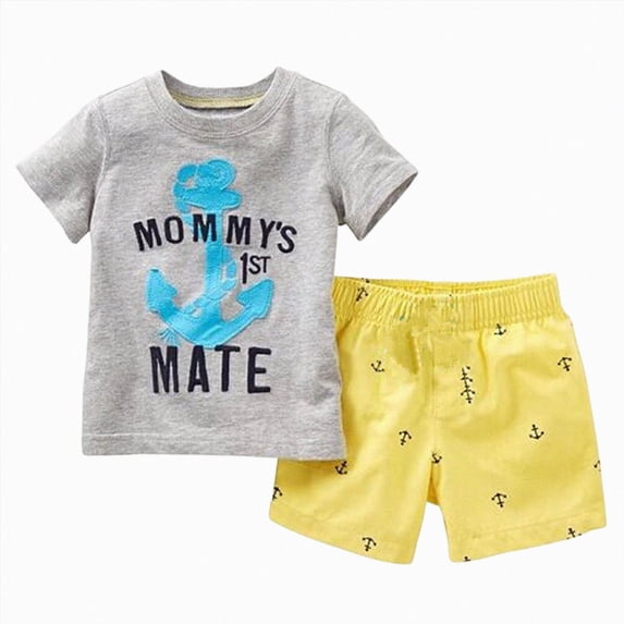 Toddler Boy Outfit Set Toddler Baby Fire Truck Animal Print Short Sleeve T-Shirt and Shorts 2-Piece Cute Summer Outfit Toddler Boy Short Set
