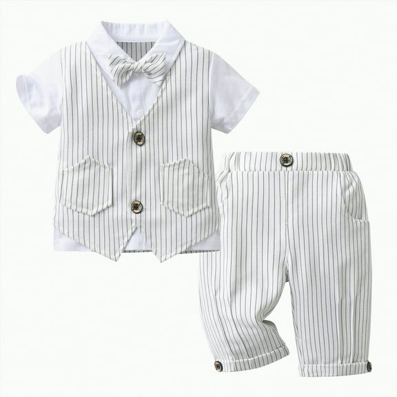 Toddler Boy Outfits Baby Boys Shorts Clothing Set Kids Summer Cotton Elastic Printed Short Sleeved Sports 0 3 6 12 18 24 Months Sleepwear Clothes T-Shirt Pant 2Pcs/Set 2-Piece