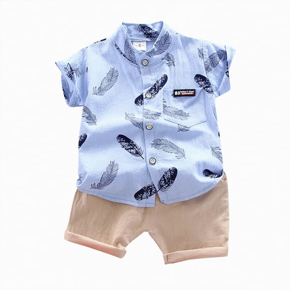 Toddler Boy Outfits Baby Outfit Sets Kids Unisex Spring Summer Cotton Elastic Printed Sleeveless Beach 1t 2t 3t 4t 5t 6t Tshirt Shorts Clothes T Shirts Tops Set 2-Piece