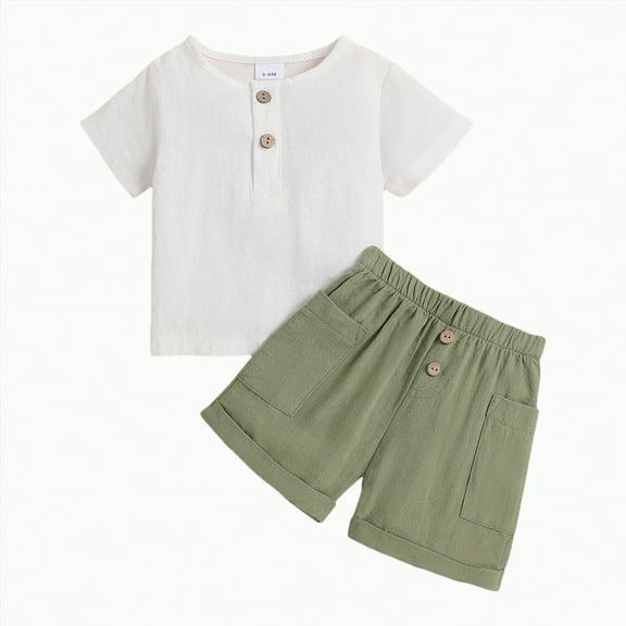 Toddler Boy Outfits Boys Kids Summer Cotton Elastic Printed Short Sleeve Training 6 12 18 24Months 2T 3T T Shirt Set Clothes Sweat Outfit 2PCS