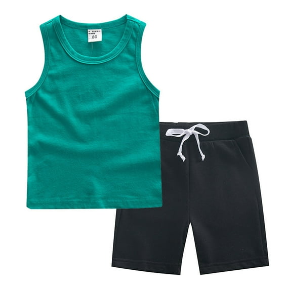 Toddler Boy Outfits Clothes Children's Summer Tropical Printed Short Sleeve Training 1t 2t 3t 4t 5t 6t New Born for Twins Kids Casual 2-Piece Set Gibobby(7-8 Years,Green)
