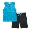 thumbnail image 1 of Toddler Boy Outfits Clothes Children's Summer Tropical Printed Short Sleeve Training 1t 2t 3t 4t 5t 6t New Born for Twins Kids Casual 2-Piece Set Gibobby(7-8 Years,Sky Blue), 1 of 2
