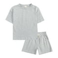 thumbnail image 1 of Toddler Boy Outfits Clothes Children's Summer Tropical Printed Short Sleeve Training 1t 2t 3t 4t 5t 6t New Born for Twins Kids Casual 2-Piece Set Gibobby(4-5 Years,Light Gray), 1 of 7