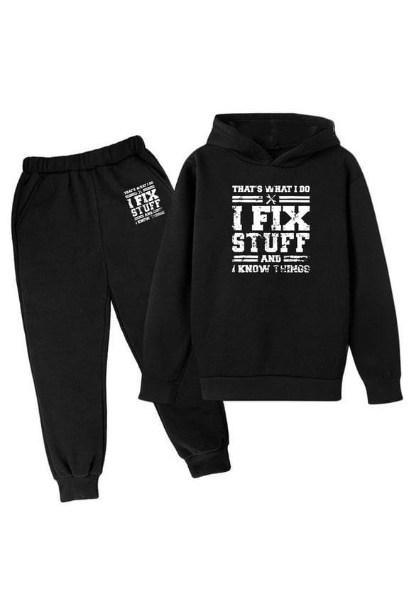 Toddler Boy Outfits Fall Winter Printed Letter Printed Long Sleeve Out Wear Clothes Size 4-5T