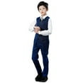 thumbnail image 1 of Toddler Boy Outfits Girls Suit Slim Fit formal Wedding Party Revelry Shinning Suit Kids 4 Piece Vest Pants Jacket Suit Blue Clothing Sets Sizes 6-7 Years, 1 of 4