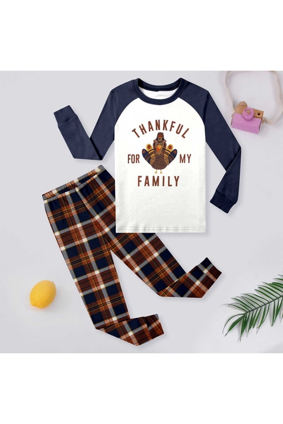 Toddler Boy Outfits Kids Cute Print Long Sleeve and Long Pants Sleepwear Set Boys' Clothing Sets Navy 2-3 Years