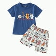 thumbnail image 1 of Toddler Boy Outfits Kids Shorts Clothing Set Spring Summer Cotton Elastic Print Short Sleeve Sports 12 18 24 Month 3T 4T 5T Pants Boys Children 2-Piece, 1 of 7