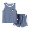 thumbnail image 1 of Toddler Boy Outfits New Children Quick Drying Vest Summer Ice Silk Two Piece Children Wear Grey Outfit Sets Sizes 6-12 Months, 1 of 3