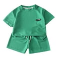 thumbnail image 1 of Toddler Boy Outfits New Children Wear Summer Casual Suit Loose Short Sleeve Comfortable Breathable Adorable Lightweight Green Outfit Sets Sizes 15-16 Years, 1 of 7