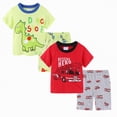 thumbnail image 1 of Toddler Boy Outfits Summer Toddler Boys Short Sleeve Tee and Shorts Cotton Set, 4-Piece, Sizes 12M-5T, 1 of 1