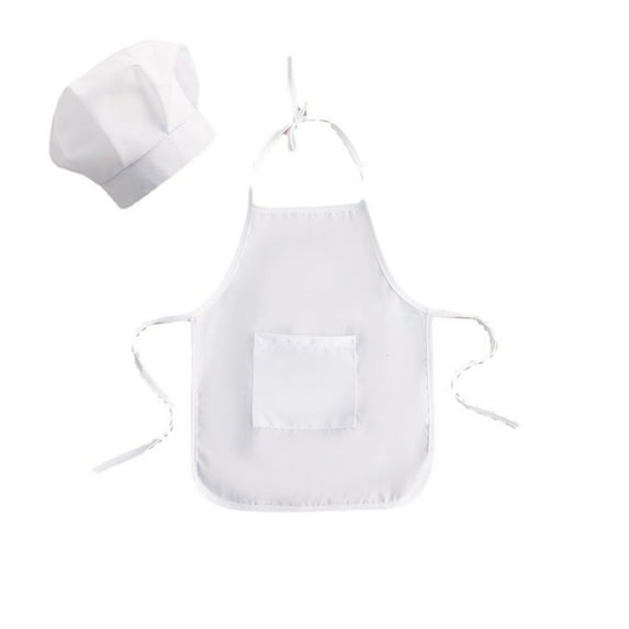 Toddler Boy Outfits White Chef Photography Prop Props Hat Apron Comfortable Breathable Adorable Lightweight White Outfit Sets Sizes 1-6 Months
