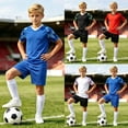 thumbnail image 1 of Toddler Boy Outfits Youth Gradient Stripe Short Sleeve Soccer and Shorts Set Boys' Clothing Sets Sky Blue 4XS, 1 of 9
