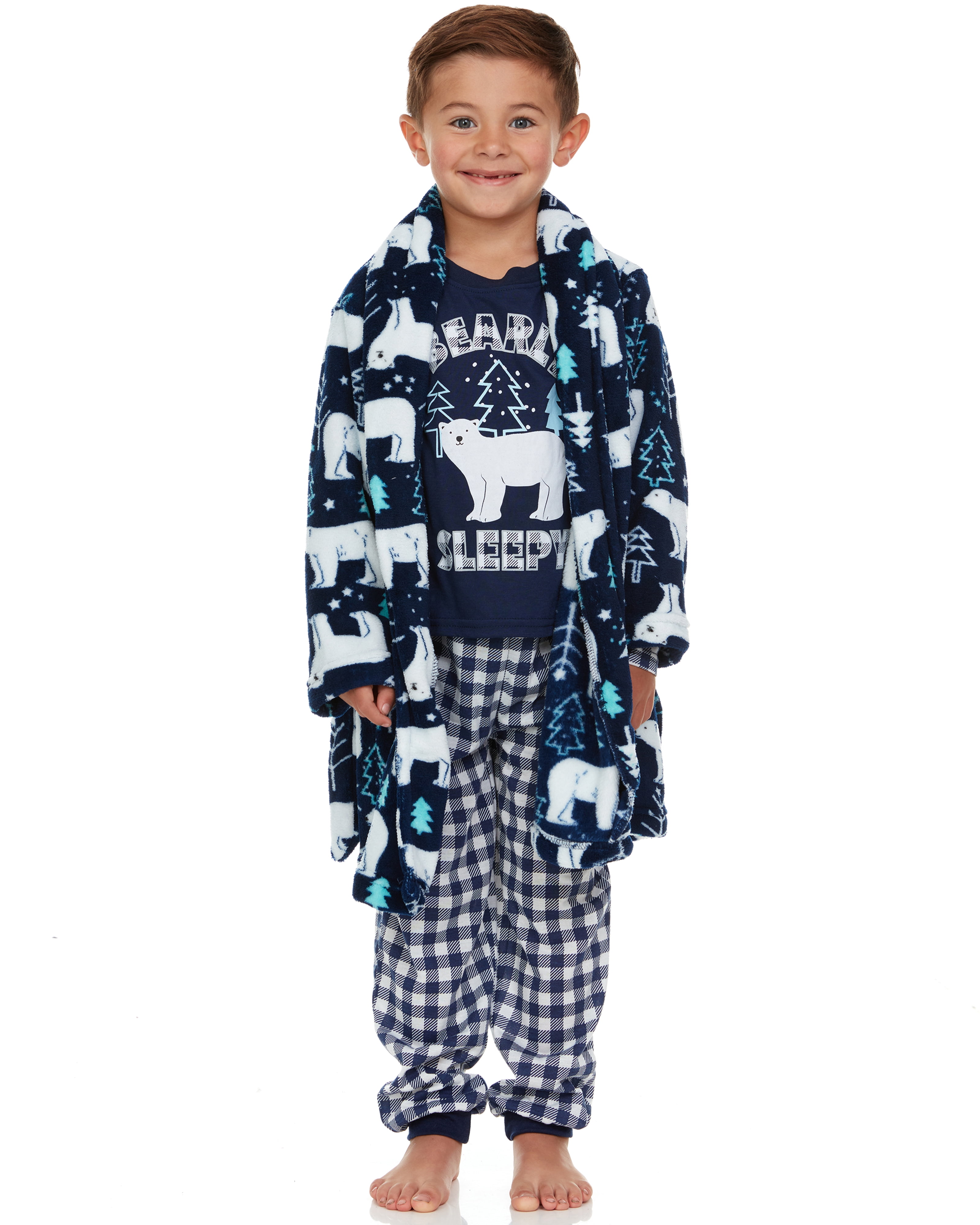 Toddler Boy Pajamas 3 Piece setToddler Long Sleeve Top and Pant, and Toddler ComfortableCozy