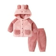 thumbnail image 1 of Toddler Boy Pajamas 4T Toddler Child Kids Baby Boys Girls Cute Cartoon Long Sleeve Blouse Tops Solid Sleepwear Pajamas Outfit Set 2PCS Pink-2, 3-4 Years, 1 of 9