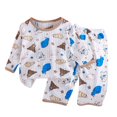 thumbnail image 1 of Toddler Boy Pajamas Set Cotton Cute Animal Graphic Sleepwear Thin Long Sleeve Tops and Pants 2 Piece Pj Sets Spring Summer Soft Loungewear Khaki 4-5 Years, 1 of 4