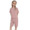 thumbnail image 1 of Toddler Boy Pajamas Set Crewneck Soft Comfort Short Sleeve Top Shorts Set Spring Fall Pajamas Toddler Cute Pajamas for Girls 3-4 Years, 1 of 6