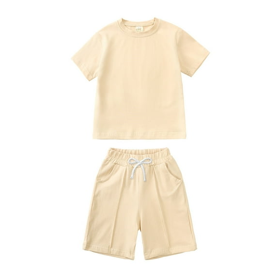 Toddler Boy Pajamas Set Solid Kids Pajamas Homewear Pullover Shirts with Shorts Boys Clothes 2-3 Years