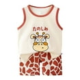 thumbnail image 1 of Toddler Boy Pajamas Sleepwear Set Cartoon Crew Neck Tee Shorts 12-18 M 18-24 M 2-3 Y Premium Cotton Tagless Design Playwear Machine Washable (3-4 Years,Red), 1 of 5