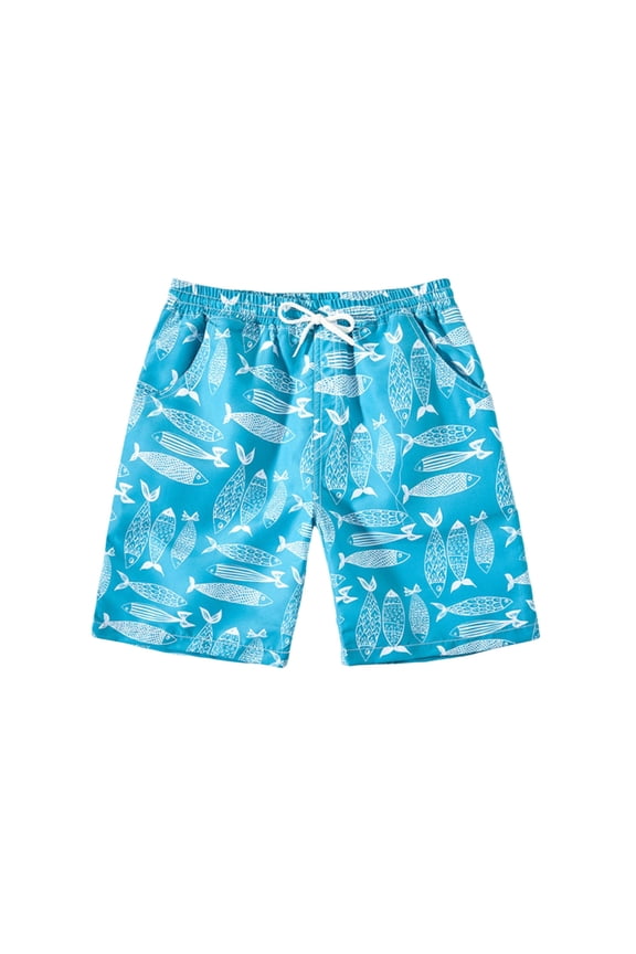 Toddler Boy Pants Boys Toddler Kids Casual Pants Fish Print Soft Blend Elastic Waist Daily Wear Trousers Lightweight Breathable with Drawstring for Beach Blue 11 Years-12 Years