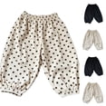 thumbnail image 1 of Toddler Boy Pants Unisex Kids 1-12Y Elastic Waist Polka Dots Joggers Pants Outerwear with Pockets Back to School Clothes for Boys Girls, 1 of 7