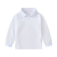 thumbnail image 1 of Toddler Boy Polo Shirt Comfy Collared Shirts Long Sleeve Tops Solid Basic T Shirt for Little Boys 11-12 Years, 1 of 3