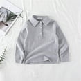 thumbnail image 1 of Children's Polo Shirt Long Sleeve Tops Casual Collared Shirts Solid Basic T Shirt for Toddler Boys 6-7 Years, 1 of 3